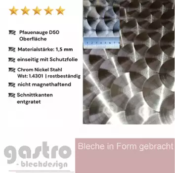 Edelstahlblech Pfauenauge